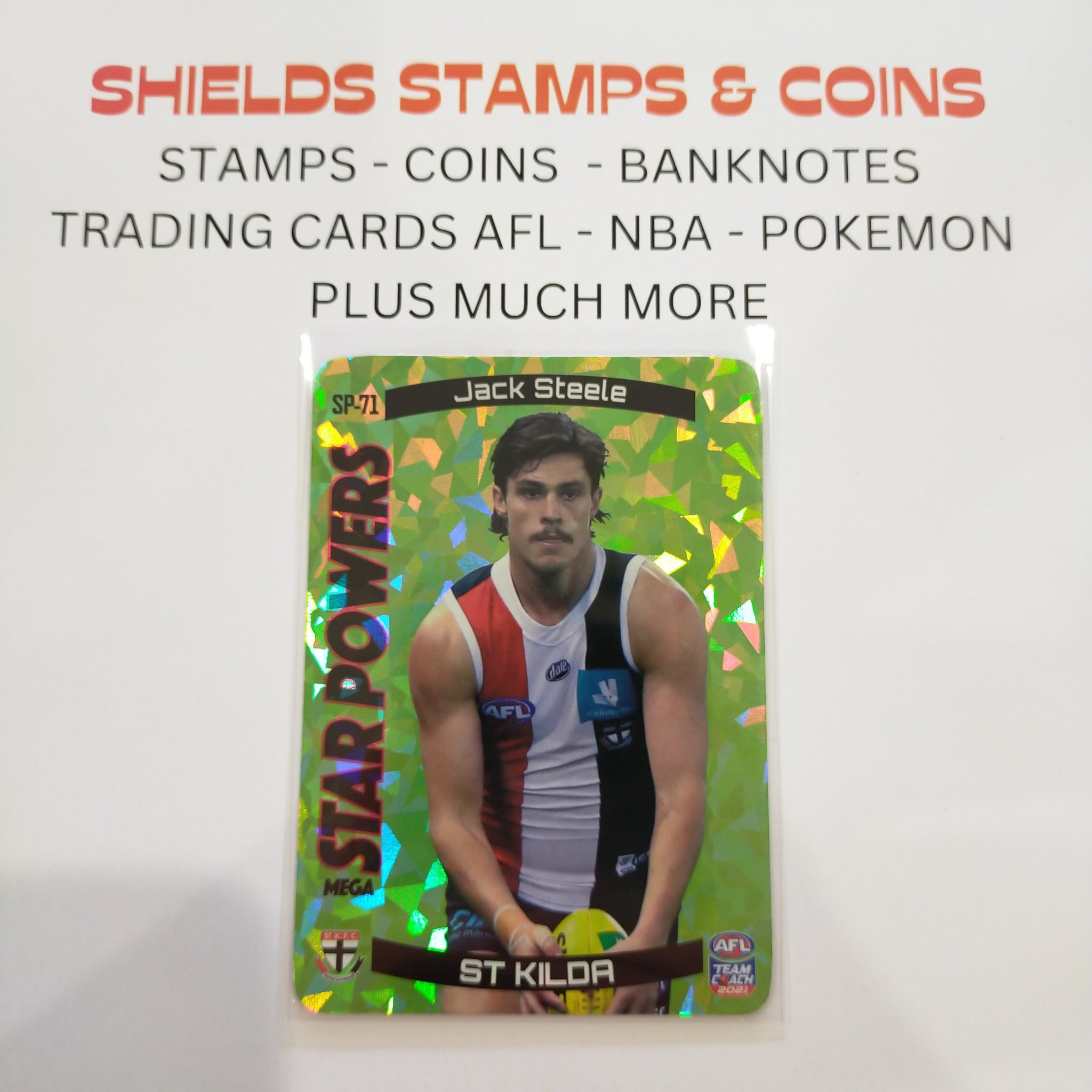 2021 AFL Teamcoach Green Star Powers Jack Steele St Kilda SP-71