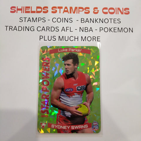 2021 AFL Teamcoach Green Star Powers Luke Parker Sydney SP-77