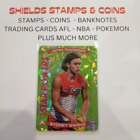 2021 AFL Teamcoach Green Star Powers James Rowbottom Sydney SP-79