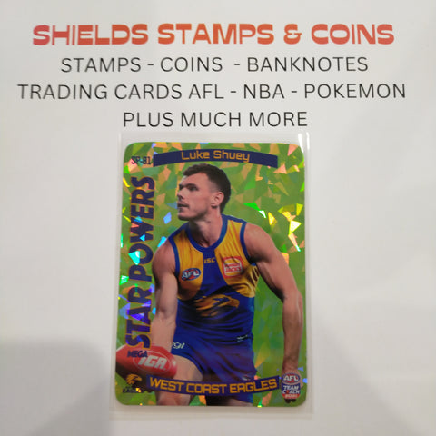 2021 AFL Teamcoach Green Star Powers Luke Shuey West Coast SP-81