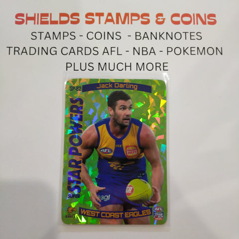 2021 AFL Teamcoach Green Star Powers Jack Darling West Coast SP-82