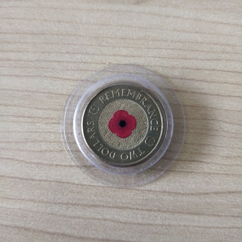 2012 $2 Remembrance Day Poppy Uncirculated Coin No Mintmark