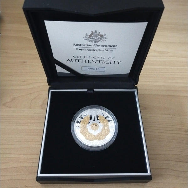 Australia 2016 Royal Australian Mint $5 Olympic Team 1oz Silver Gold Plated Proof Coin