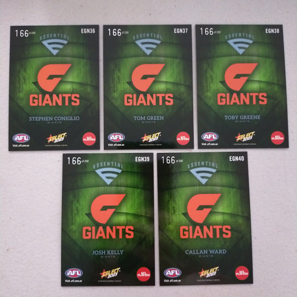 2023 Select Footy Stars Green Essential Team Set GWS 166/250