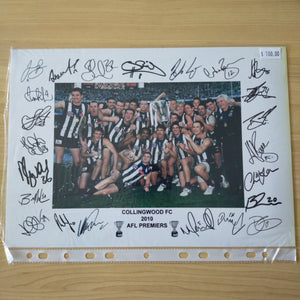 2010 AFL Collingwood Football Club Premiers Photo With Printed Team Signatures