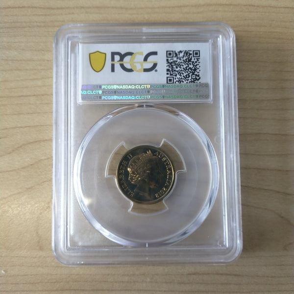 2012 Australia $2 Remembrance Day Poppy C Mintmark PCGS Graded MS67 Slabbed Coloured Coin