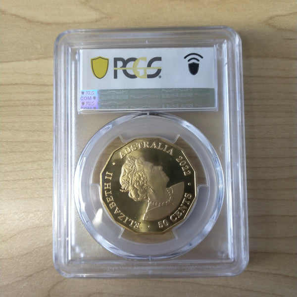 2022 Australia 50c Birmingham Commonwealth Games Gold Plated PCGS Graded MS69 Slabbed Coin