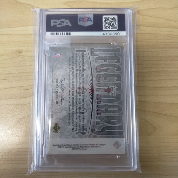 2001 Upper Deck Legendary Floor Michael Jordan NBA Basketball Card PSA Graded Near Mint - Mint 8