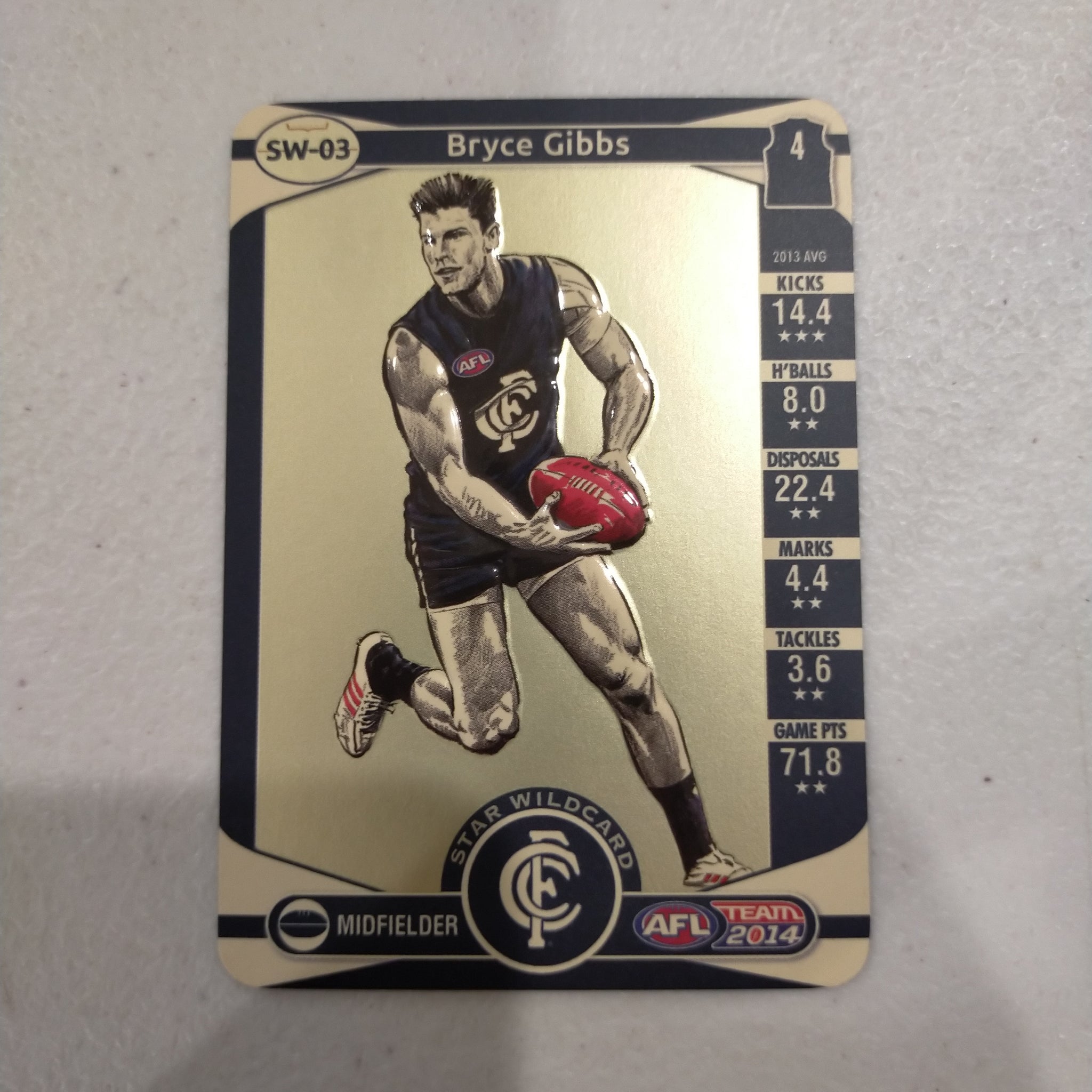 2014 Teamcoach Star Wildcard Bryce Gibbs Carlton SW-03