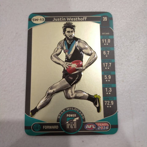 2014 Teamcoach Star Wildcard Justin Westhoff Port Adelaide SW-13