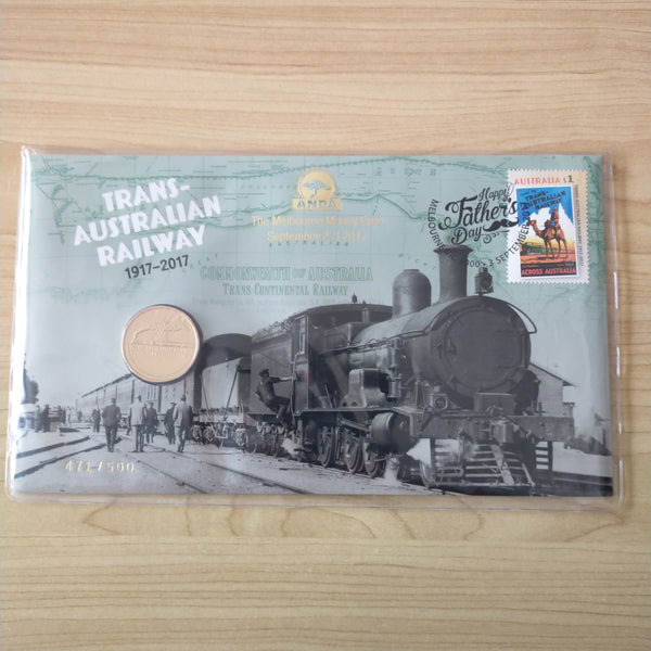 2017 $1 Trans-Australian Railway 1917-2017 Limited Edition PNC ANDA Overprint 471/500