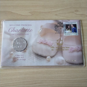 2015 50c Welcome Princess Charlotte of Cambridge Limited Edition PNC ANDA APTA Overprint 091/150