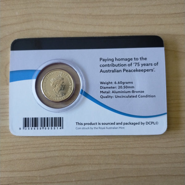 2022 Australia $2 75th Anniversary of Peacekeeping Downies Carded Uncirculated Coin