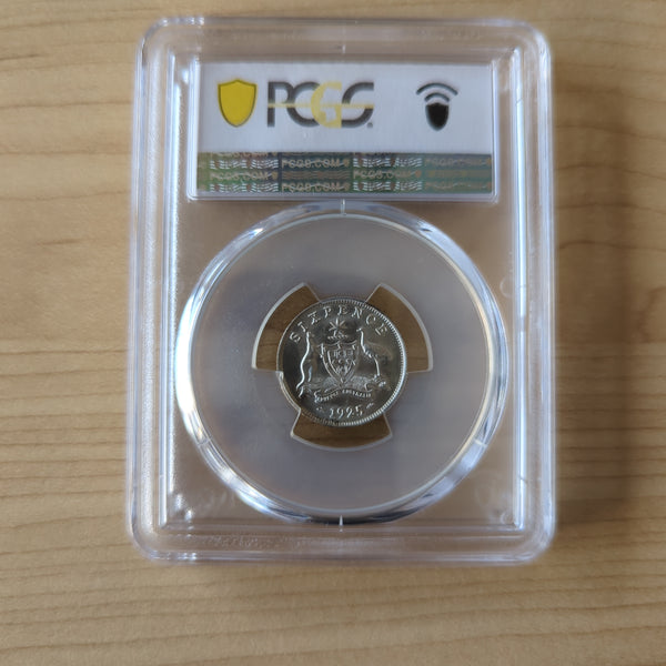 AUSTRALIA 1925 6d Sixpence PCGS MS63 Rare