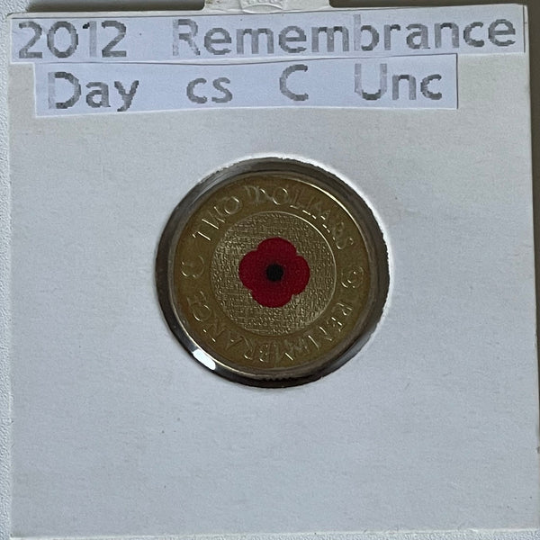 Australia 2012 RAM $2 Remembrance Day Poppy C Mintmark Coloured Coin