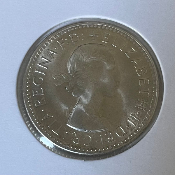 Australia 1960  1/- One Shilling silver coin Uncirculated