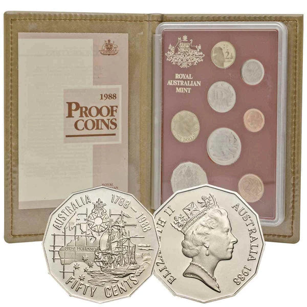 1988年 ロイヤルオーストラリアミント プルーフセット Australia 1988 Royal Australian Mint Proof Coin Set – Shields