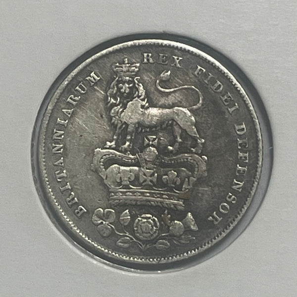 UK Great Britain 1829 George IV Silver 1/- One Shilling Coin