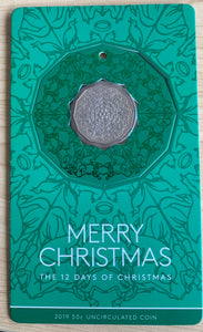 2019 RAM 50c Fifty Cents Merry Christmas Carded Uncirculated Coin