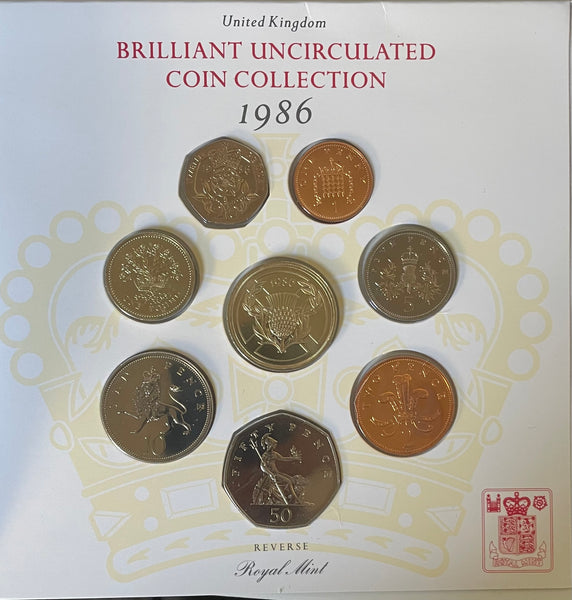 GB Great Britain United Kingdom 1986 Uncirculated Coin Set