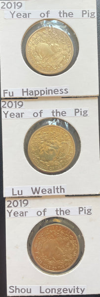Australia 2019 Royal Australian Mint $1 Lunar New Year of the Pig Set of 3 Coins