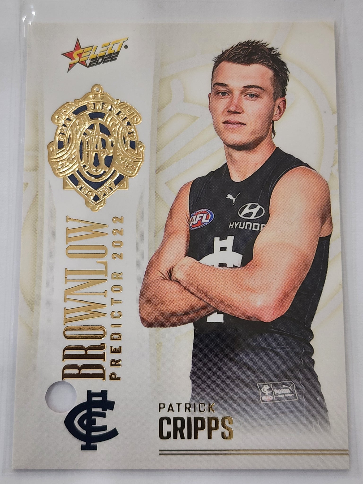 2022 AFL Footy Stars Brownlow Medallist Gold Booklet Patrick Cripps Carlton 144/185