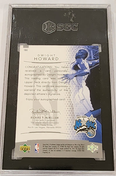 2004-05 NBA UD SP Rookie Authentic #186 Dwight Howard Auto 360/999 SGC 9 Orlando Magic