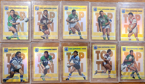 1994 Dynamic Rugby League Series 2 Supporters Choice Gold Card Set(10)-RARE