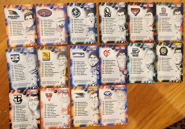 2005 AFL Teamcoach Star Wildcard No SW Complete Set of 16 cards