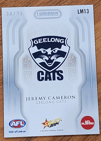 2024 AFL Select Luminous Jeremy Cameron Geelong Cats LM13 34/99