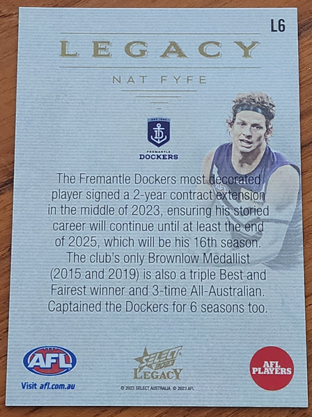 2023 AFL Select Legacy Nat Fyfe Fremantle Dockers 24/35 L6