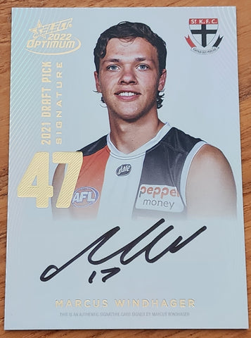 2022 AFL Select Optimum Signature Marcus Windhager St Kilda LOW 4/85