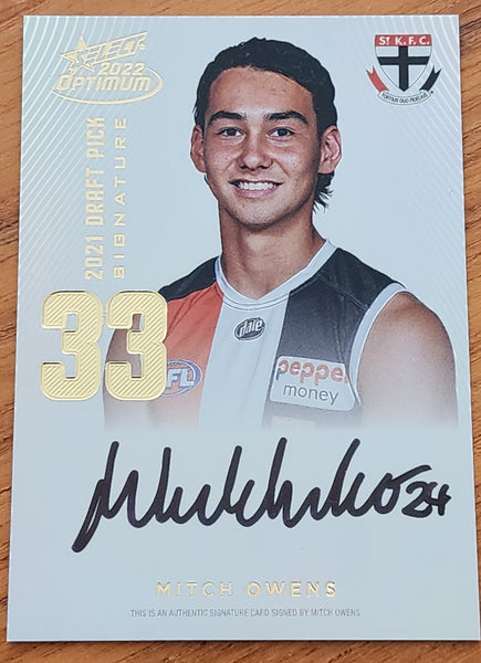 2022 AFL Select Optimum Signature Mitch Owens St Kilda 63/85
