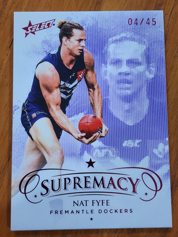 2021 AFL Select Supremacy Red Nat Fyfe Fremantle 4/45 LOW
