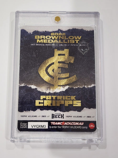 2023 AFL Teamcoach Gold Trophy Wildcard Brownlow Medallist Patrick Cripps Carlton TW-02