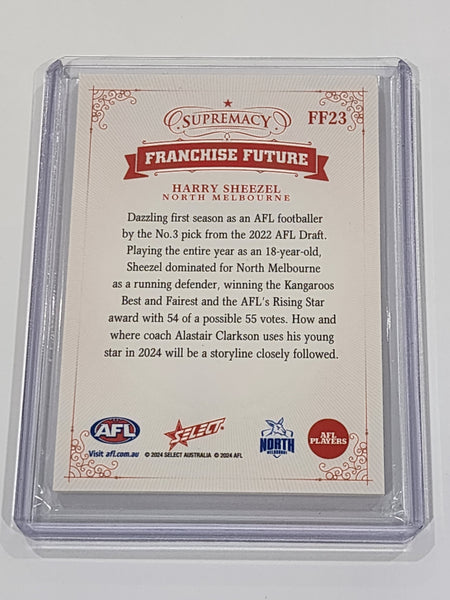 2024 AFL Select Supremacy Harry Sheezel Nth Melb Franchise Future 17/70 FF23