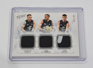 2024 AFL Select Supremacy Triple patch Patrick Cripps Sam Doherty Sam Walsh Carlton 36/50 TP3