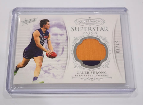 2024 AFL Select Supremacy Caleb Strong Superstar Patch Fremantle 57/70 SP12