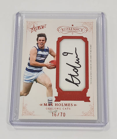 2024 AFL Select Supremacy Max Holmes Geelong Signature Card 16/70  FFS14