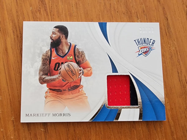 2018-19 Panini NBA Immaculate Collection Markieff Morris Thunder OKC game worn card 39/99