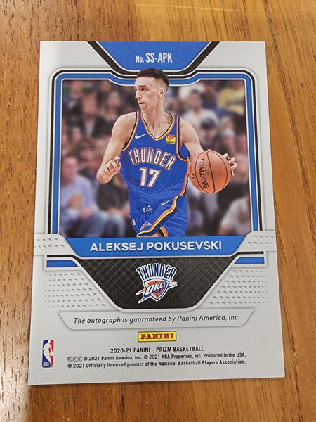 2021 Panini Prizm Penmanship Signature Rookie Card Aleksej Pokusevski NBA Basketball Card