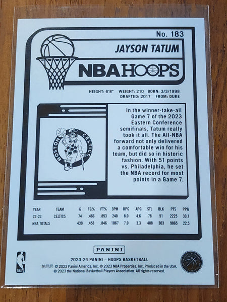 2023-24 Panini NBA Hoops #183 Jayson Tatum Red Hyper