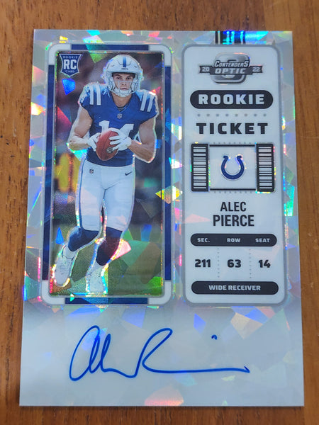 2022 Panini Contenders Optic Alec Pierce Rookie Ticket Auto Cracked Ice Prizm 19/22