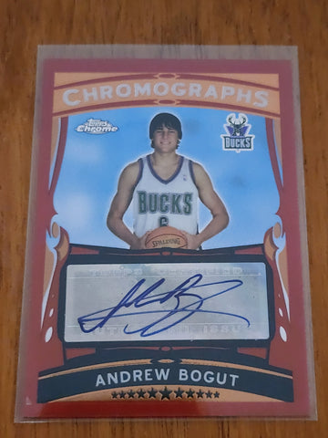 2005-06 Topps Chrome Andrew Bogut Chromographs Red Refractor Auto 45/162