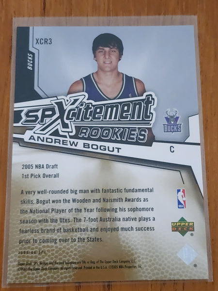 2005-06 SPx SPXCITEMENT ROOKIES #XCR3:ANDREW BOGUT RC BUCKS AUSTRALIA 21/99