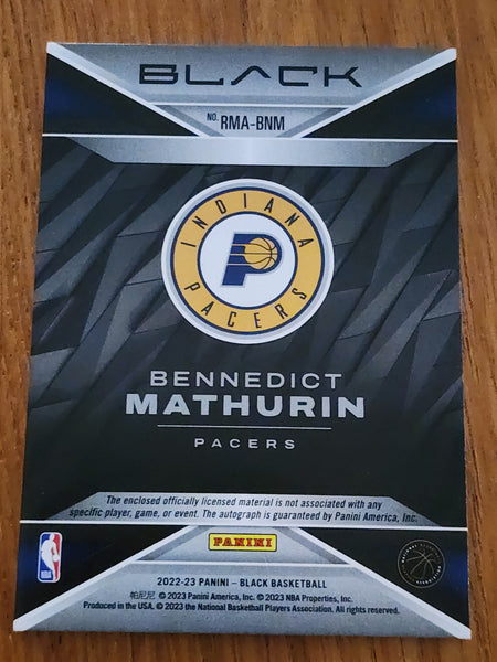 2022-23 Panini NBA Black Bennedict Mathurin RC RPA Auto 14/25