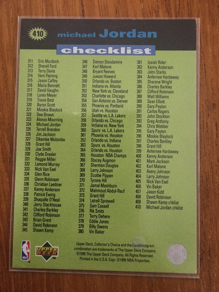1995 UD Collectors Choice Players Club Checklist Michael Jordan Bulls