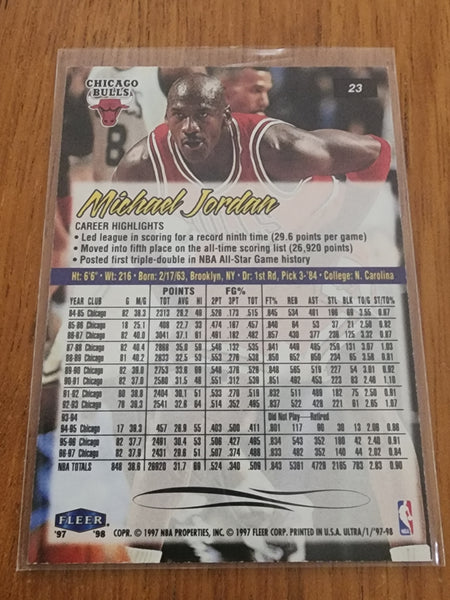 1997-98 FLEER ULTRA MICHAEL JORDAN #23 BASKETBALL CARD