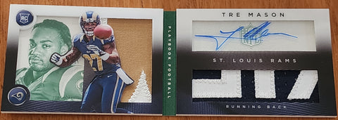 2014 PANINI PLAYBOOK TRE MASON RC AUTO LOGO PATCH 08/25