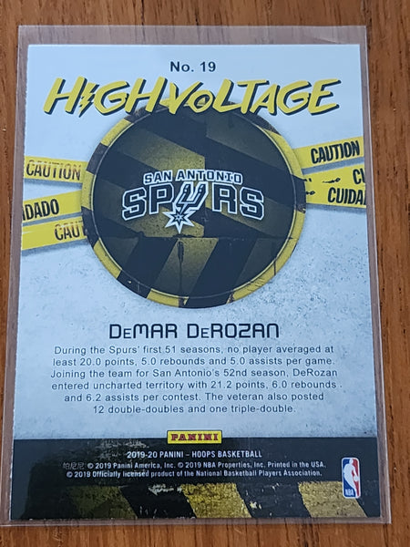 2019-20 Hoops Premium Stock High Voltage Gold DeMar DeRozan San Antonio Spurs